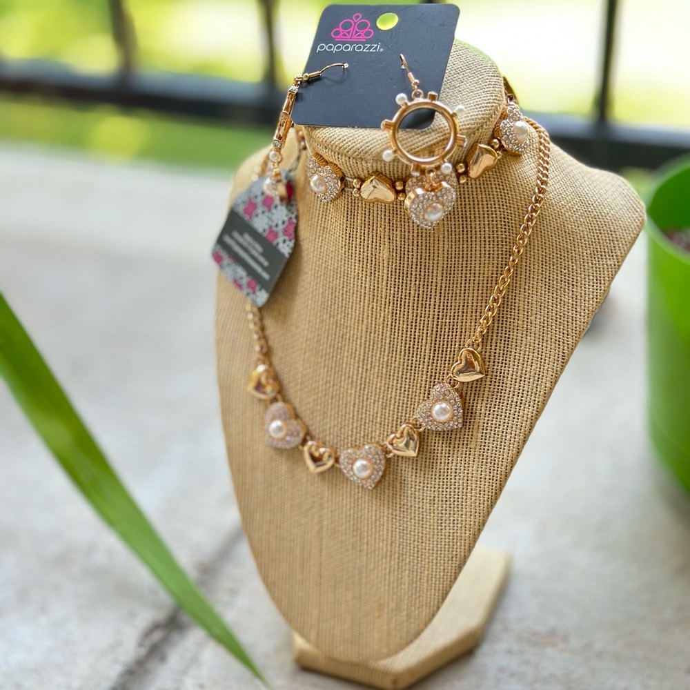Luxe blinged out pearl set
